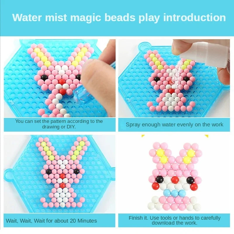 Magical Water Sticky Beads Toy Set DIY Handmade Children Water Spray Magic Crystal Beads Puzzle Craft Kits Kids Educational Toys